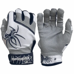 2022 Spiderz PRO Model Batting Gloves: White/Navy Blue