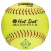Worth 12" ASA Hot Dot Slowpitch Softballs (Dozen): AHD12SY