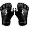 Bruce Bolt PREMIUM PRO Chrome Series Short Cuff Batting Gloves: Black