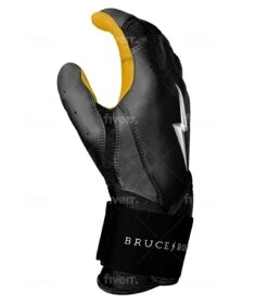 Bruce Bolt PREMIUM PRO Long Cuff Batting Gloves: Black -SLUGGER Sales Store LC BLKG SIDE
