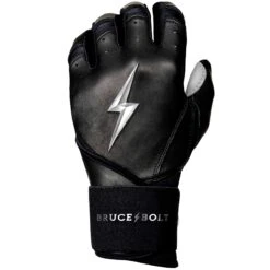 Bruce Bolt PREMIUM PRO Chrome Series Long Cuff Batting Gloves: Black -SLUGGER Sales Store LC CHRB LEFT