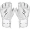 Bruce Bolt PREMIUM PRO Chrome Series Long Cuff Batting Gloves: White