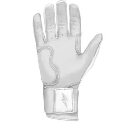 Bruce Bolt PREMIUM PRO Chrome Series Long Cuff Batting Gloves: White -SLUGGER Sales Store LC CHRW PALM