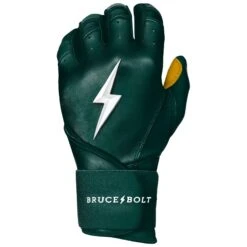 Bruce Bolt PREMIUM PRO Long Cuff Batting Gloves: Green -SLUGGER Sales Store LC GRNG LEFT