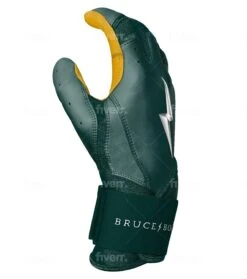 Bruce Bolt PREMIUM PRO Long Cuff Batting Gloves: Green -SLUGGER Sales Store LC GRNG SIDE