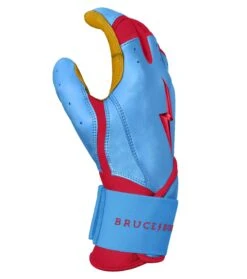 Bruce Bolt PREMIUM PRO BADER Series Long Cuff Batting Gloves: Baby Blue -SLUGGER Sales Store LC HBB SIDE