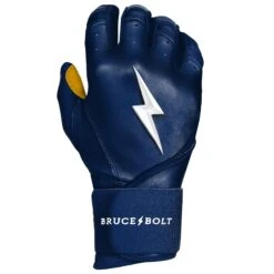Bruce Bolt PREMIUM PRO Long Cuff Batting Gloves: Navy -SLUGGER Sales Store LC NVYG RIGHT