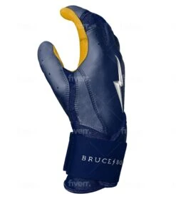 Bruce Bolt PREMIUM PRO Long Cuff Batting Gloves: Navy -SLUGGER Sales Store LC NVYG SIDE