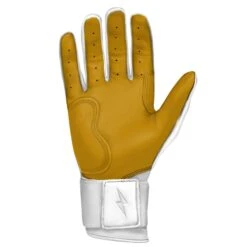 Bruce Bolt PREMIUM PRO Long Cuff Batting Gloves: White -SLUGGER Sales Store LC WHTG PALM