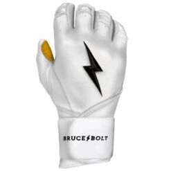 Bruce Bolt PREMIUM PRO Long Cuff Batting Gloves: White -SLUGGER Sales Store LC WHTG RIGHT