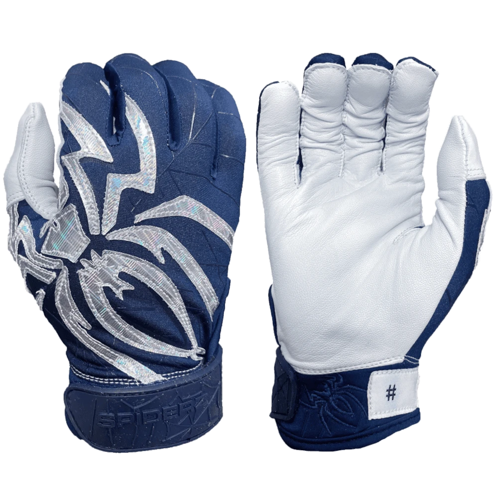 2022 Spiderz PRIZM Batting Gloves: Navy Blue/Silver 2 2022 Spiderz PRIZM Batting Gloves: Navy Blue/Silver