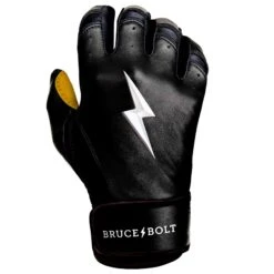 Bruce Bolt PREMIUM PRO Short Cuff Batting Gloves: Black -SLUGGER Sales Store SC BLKG RIGHT