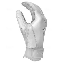 Bruce Bolt PREMIUM PRO Chrome Series Short Cuff Batting Gloves: White -SLUGGER Sales Store SC CHRW SIDE