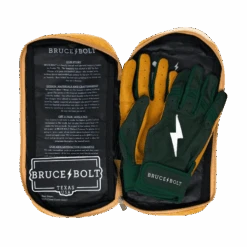 Bruce Bolt PREMIUM PRO Short Cuff Batting Gloves: GREEN -SLUGGER Sales Store SC GRNG BAG2