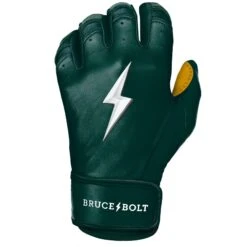 Bruce Bolt PREMIUM PRO Short Cuff Batting Gloves: GREEN -SLUGGER Sales Store SC GRNG LEFT