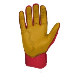 Bruce Bolt PREMIUM PRO Short Cuff Batting Gloves: Red -SLUGGER Sales Store SC REDG PALM