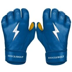 Bruce Bolt PREMIUM PRO Short Cuff Batting Gloves: Royal