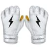 Bruce Bolt PREMIUM PRO Short Cuff Batting Gloves: White -SLUGGER Sales Store SC WHTG HERO