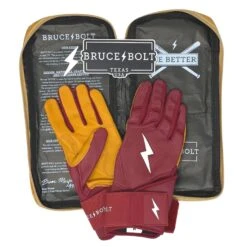 Bruce Bolt PREMIUM PRO Long Cuff Batting Gloves: Maroon -SLUGGER Sales Store premium pro long cuff batting gloves maroon brucebolt 551411