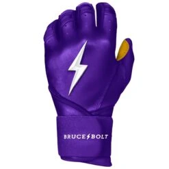 Bruce Bolt PREMIUM PRO Long Cuff Batting Gloves: Purple -SLUGGER Sales Store premium pro long cuff batting gloves purple brucebolt 452803