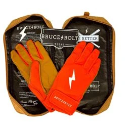 Bruce Bolt PREMIUM PRO Short Cuff Batting Gloves: Orange -SLUGGER Sales Store premium pro short cuff batting gloves orange brucebolt 666699